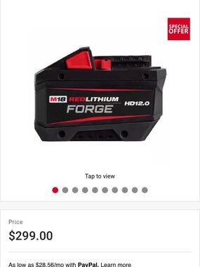 Milwaukee M18 REDLITHIUM FORGE HD12.0 Black/Red Battery Pack